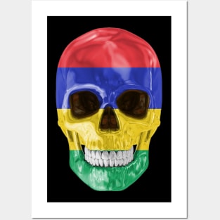 Mauritius Flag Skull - Gift for Mauritian With Roots From Mauritius Posters and Art